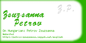 zsuzsanna petrov business card